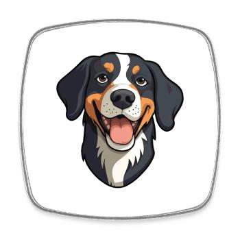 Entlebucher Mountain Dog Breed Aquarelle Cartoon - Magnet carré - blanc - Devant