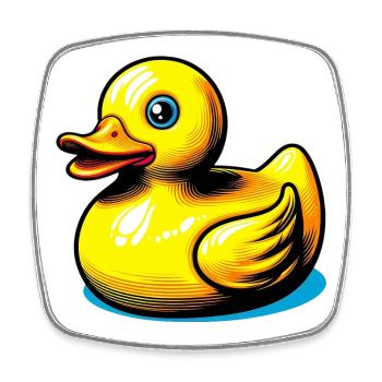 Duckling Duck Duck - Square fridge magnet - white - Front