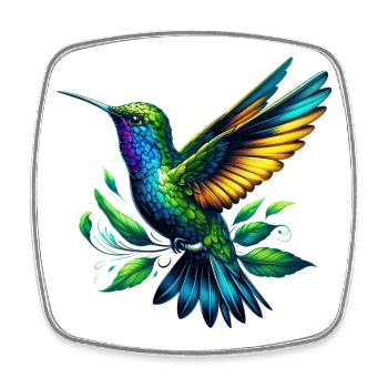 Hummingbird - Square fridge magnet - white - Front