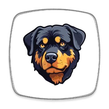 Rottweiler Hund Rasse Aquarell Karikatur Kawaii Cli - Viereckiger Kühlschrankmagnet - Weiß - Vorne