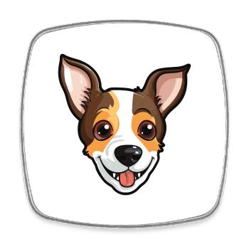 Jouet Fox Terrier chien race aquarelle dessin animé Kawai - Magnet carré - blanc - Devant