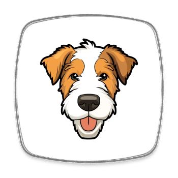 Draht Foxterrier Hunderasse Aquarell Karikatur Kawa - Viereckiger Kühlschrankmagnet - Weiß - Vorne
