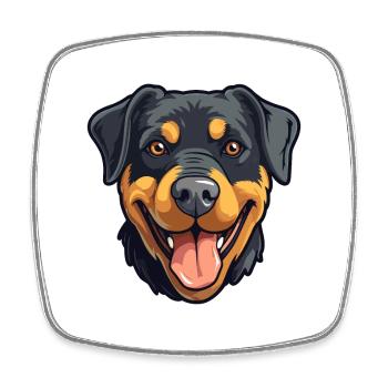 Rottweiler chien race aquarelle dessin animé kawaii cli - Magnet carré - blanc - Devant