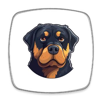 Rottweiler Hund Rasse Aquarell Karikatur Kawaii Cli - Viereckiger Kühlschrankmagnet - Weiß - Vorne