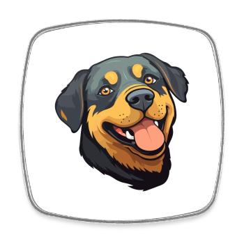 Rottweiler Hund Rasse Aquarell Karikatur Kawaii Cli - Viereckiger Kühlschrankmagnet - Weiß - Vorne