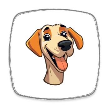 Sloughi Hunderasse Aquarell Karikatur Kawaii Clipar - Viereckiger Kühlschrankmagnet - Weiß - Vorne