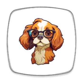 Cavalier King Charles Spaniel Hunderasse Aquarell - Viereckiger Kühlschrankmagnet - Weiß - Vorne