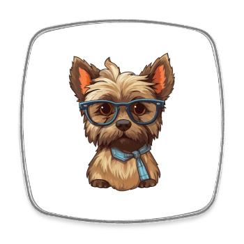 Cairn Terrier Hunderasse Aquarell Karikatur Kawaii - Viereckiger Kühlschrankmagnet - Weiß - Vorne