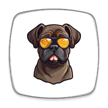 Cane Corso Dog Breed Watercolor Cartoon Kawaii Gla - Square fridge magnet - white - Front