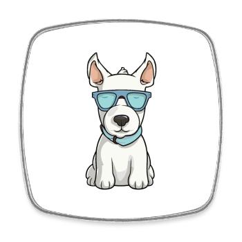 Bull Terrier chien race aquarelle dessin animé Kawaii G - Magnet carré - blanc - Devant