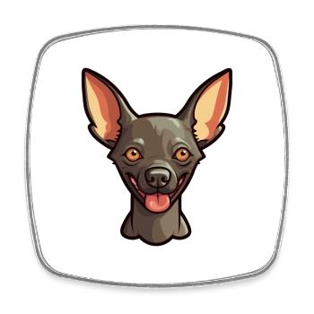 Xoloitzcuintli Dog Breed Watercolor Cartoon Kawaii - Square fridge magnet - white - Front