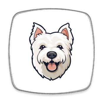 West Highland White Terrier Hunderasse Aquarell C - Viereckiger Kühlschrankmagnet - Weiß - Vorne