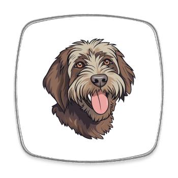 Wirehaired Pointing Griffon Dog Breed Watercolor C - Square fridge magnet - white - Front