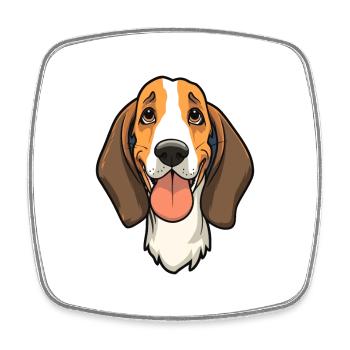 Treeing Walker Coonhound Dog Breed Watercolor Cart - Square fridge magnet - white - Front