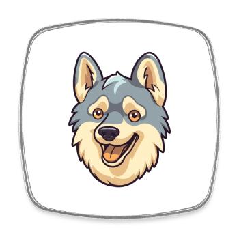Schwedische Vallhund Hunderasse Aquarell Karikatur Kawa - Viereckiger Kühlschrankmagnet - Weiß - Vorne