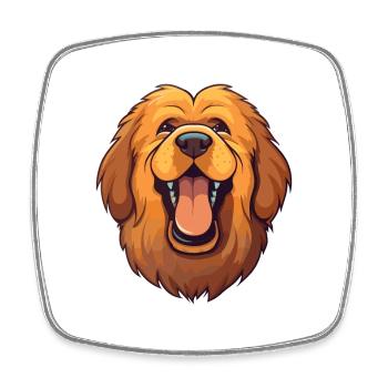 Tibetischer Mastiff Hunderasse Aquarell Karikatur Kawai - Viereckiger Kühlschrankmagnet - Weiß - Vorne