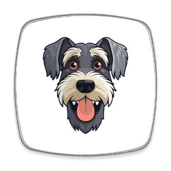 Standard Schnauzer Hunderasse Aquarell Karikatur Ka - Viereckiger Kühlschrankmagnet - Weiß - Vorne