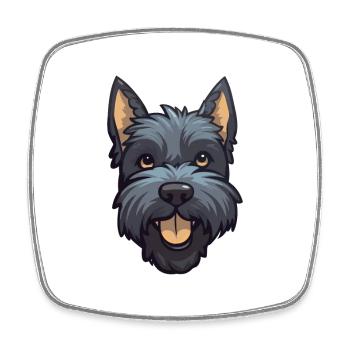 Scottish Terrier Hunderasse Aquarell Karikatur Kawa - Viereckiger Kühlschrankmagnet - Weiß - Vorne