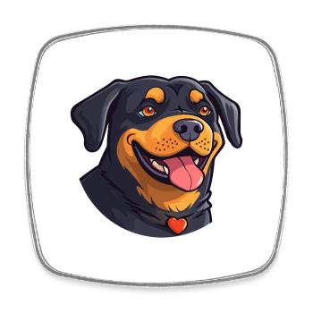 Rottweiler Hund Rasse Aquarell Karikatur Kawaii Cli - Viereckiger Kühlschrankmagnet - Weiß - Vorne