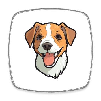 Russell Terrier Hunderasse Aquarell Cartoon Kawai - Viereckiger Kühlschrankmagnet - Weiß - Vorne