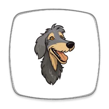 Scottish Deerhound Dog Breed Watercolor Cartoon Ka - Square fridge magnet - white - Front
