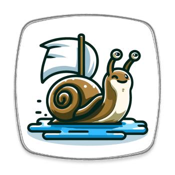Segelschnecke: Der nautische Navigator - Viereckiger Kühlschrankmagnet - Weiß - Vorne