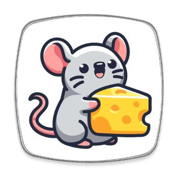Cheese Chum: The Mouse's Delight - Square fridge magnet - white - Front