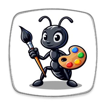 Fourmi artisane : l’illustrateur d’insectes - Magnet carré - blanc - Devant