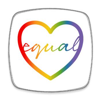 LGBT CSD Gay Shirt equal - Square fridge magnet - white - Front