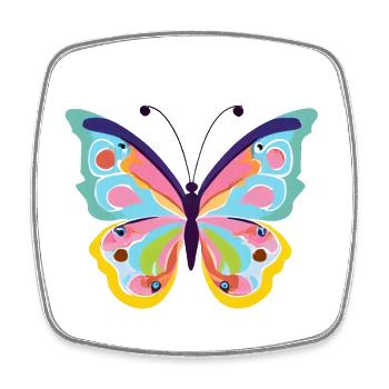 Bunter Schmetterling - Viereckiger Kühlschrankmagnet - Weiß - Vorne