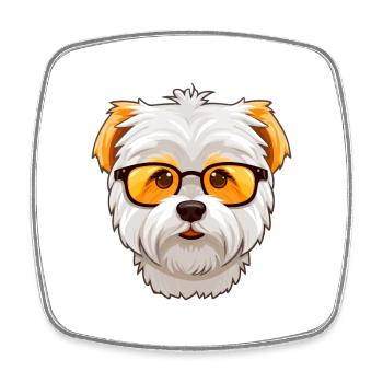 West Highland White Terrier Hunderasse Aquarell C - Viereckiger Kühlschrankmagnet - Weiß - Vorne