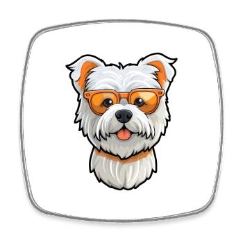 West Highland White Terrier Hunderasse Aquarell C - Viereckiger Kühlschrankmagnet - Weiß - Vorne
