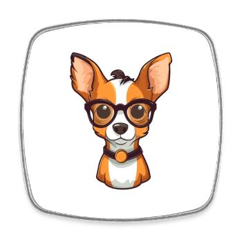 Jouet Fox Terrier chien race aquarelle dessin animé Kawai - Magnet carré - blanc - Devant