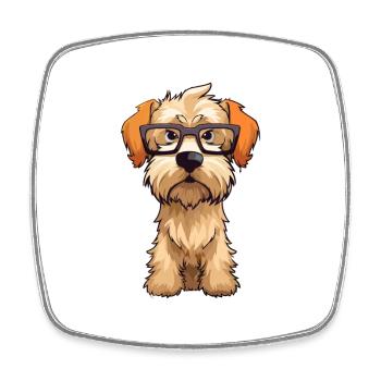 Doux enduit Wheaten Terrier chien race aquarelle C - Magnet carré - blanc - Devant