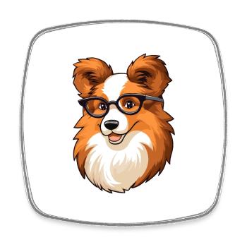 Shetland Schäferhund Hund Rasse Aquarell Karikatur Kaw - Viereckiger Kühlschrankmagnet - Weiß - Vorne