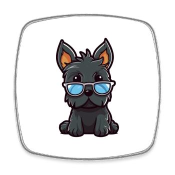 Scottish Terrier Hunderasse Aquarell Karikatur Kawa - Viereckiger Kühlschrankmagnet - Weiß - Vorne