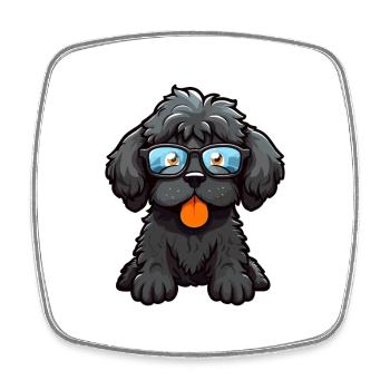 Portugiesischer Wasserhund Rasse Aquarell Cartoon Kawa - Viereckiger Kühlschrankmagnet - Weiß - Vorne
