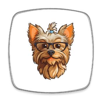 Yorkshire Terrier Hunderasse Aquarell Karikatur Kaw - Viereckiger Kühlschrankmagnet - Weiß - Vorne