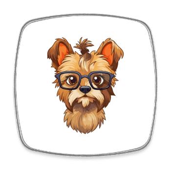 Yorkshire Terrier Hunderasse Aquarell Karikatur Kaw - Viereckiger Kühlschrankmagnet - Weiß - Vorne