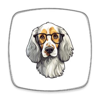 Setter anglais chien race aquarelle dessin animé Kawaii - Magnet carré - blanc - Devant