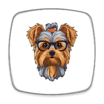 Yorkshire Terrier Hunderasse Aquarell Karikatur Kaw - Viereckiger Kühlschrankmagnet - Weiß - Vorne