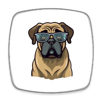 Englische Dogge Hunderasse Aquarell Cartoon Kawai - Viereckiger Kühlschrankmagnet - Weiß - Vorne