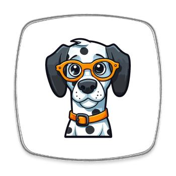 Dalmatien chien race aquarelle dessin animé Kawaii Glas - Magnet carré - blanc - Devant