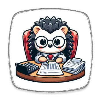 Accounting Hedgehog: Das berechnende Tier - Viereckiger Kühlschrankmagnet - Weiß - Vorne