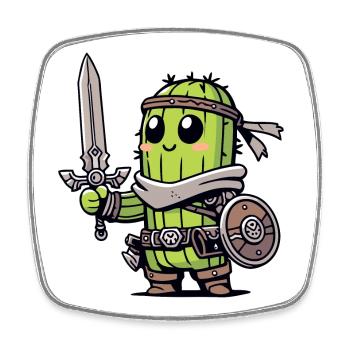 Avocado Knight: Der Bravocado-Krieger - Viereckiger Kühlschrankmagnet - Weiß - Vorne