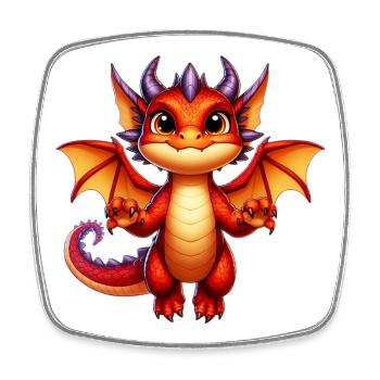 Dragon - Square fridge magnet - white - Front