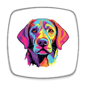 Labrador Retriever Dog Breed Watercolor Cartoon Ka - Square fridge magnet - white - Front