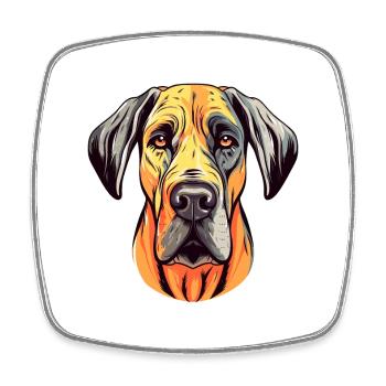 Great Dane Dog Breed Watercolor Cartoon Kawaii Col - Square fridge magnet - white - Front