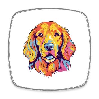 Golden Retriever Hunderasse Aquarell Karikatur Kawa - Viereckiger Kühlschrankmagnet - Weiß - Vorne