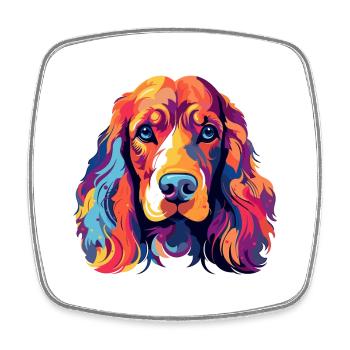 Cocker Épagneul chien race aquarelle dessin animé Kawaii - Magnet carré - blanc - Devant